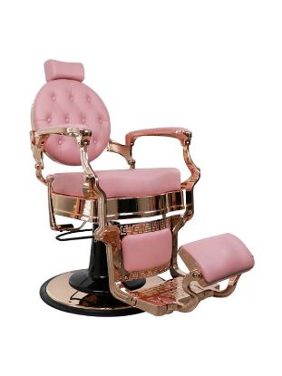 كرسي حلاقة رجالي كرسي وردي مع اللون الذهبي الوردي - اليغانت بريميوم