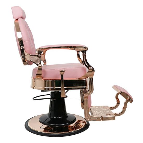 كرسي حلاقة رجالي كرسي وردي مع اللون الذهبي الوردي - اليغانت بريميوم
