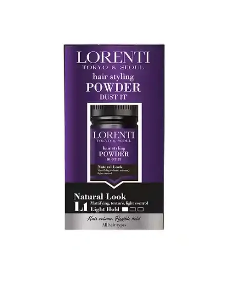بودرة تكثيف الشعر مضهر طبيعي 20 جرام   Lorenti Hair Styling Powder L1 Light Hold 20Gr