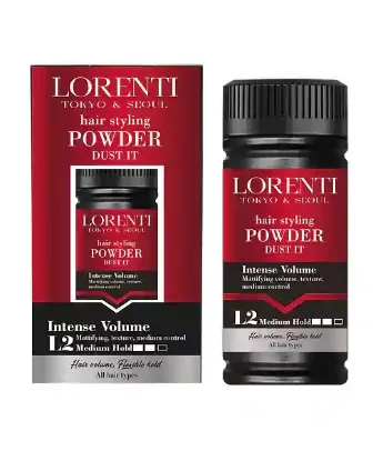 بودرة تكثيف الشعر مضهر طبيعي 20 جرام   Lorenti Hair Styling Powder L2 Medium Hold 20Gr