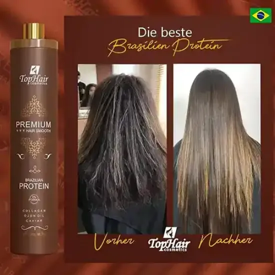 بروتين الكيراتين بريميوم لفرد الشعر بالكولاجين 0٪ فورمالديهايد 1 لتر Top Hair