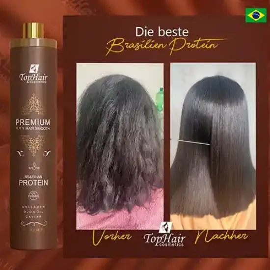 بروتين الكيراتين بريميوم لفرد الشعر بالكولاجين 0٪ فورمالديهايد 1 لتر Top Hair