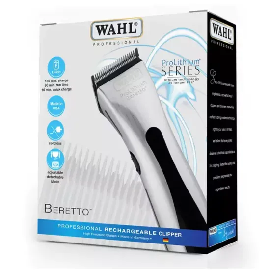 وال بيريت WAHL BERETTO ماكينة حلاقة لاسلكية احترافية لحلاقة الشعر - فضي 