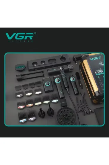 ماكينة حلاقة احترافية VGR STEPLERSS أصلية - نظام 4 في 1 بمحرك BLDC فائق السرعة