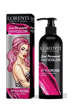صبغة لون شبه دائمة لون وردي من لورينتي Lorenti Semi permanent Hair pink rose