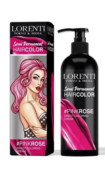 صبغة لون شبه دائمة لون وردي من لورينتي Lorenti Semi permanent Hair pink rose