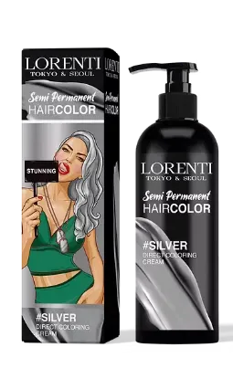 صبغة لون شبه دائمة لون  فضي من لورينتي Lorenti Semi permanent Hair Sliver