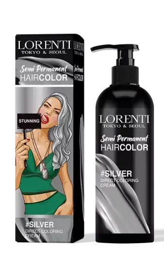 صبغة لون شبه دائمة لون  فضي من لورينتي Lorenti Semi permanent Hair Sliver