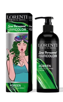 صبغة لون شبه دائمة لون اخضر من لورينتي Lorenti Semi permanent Hair green