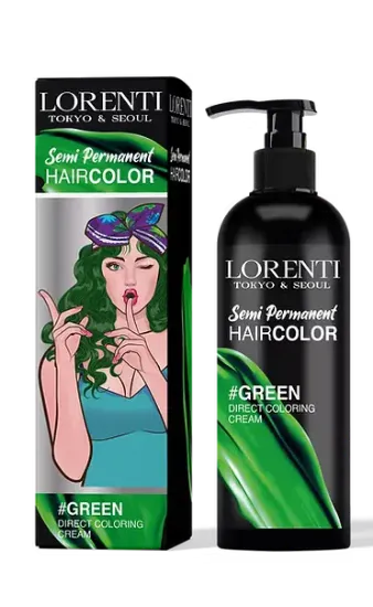 صبغة لون شبه دائمة لون اخضر من لورينتي Lorenti Semi permanent Hair green