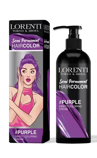 صبغة لون شبه دائمة لون أرجواني من لورينتي Lorenti Semi permanent Hair  PURPLE