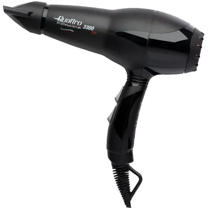 مجفف شعر كواترو 3300 بلس أيوني أسود 2200 واط - Quattro Hair Dryer