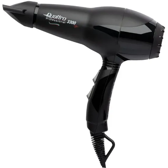 مجفف شعر كواترو 3300 بلس أيوني أسود 2200 واط - Quattro Hair Dryer