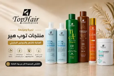 تجربة ومراجعة منتجات توب هير Top Hair للعناية بالشعر والبروتين البرازيلي