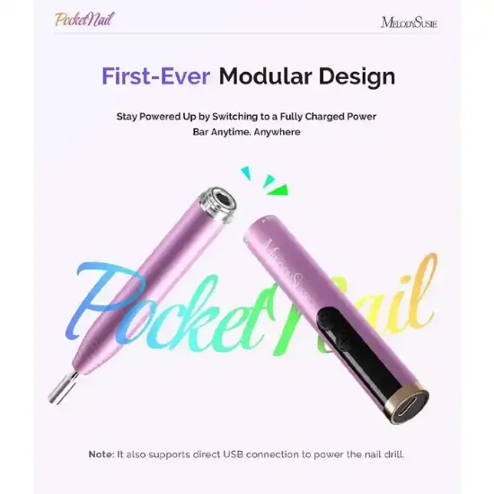 التصميم المعياري لمبرد الأظافر MELODYSUSIE مع بطارية قابلة للفصل