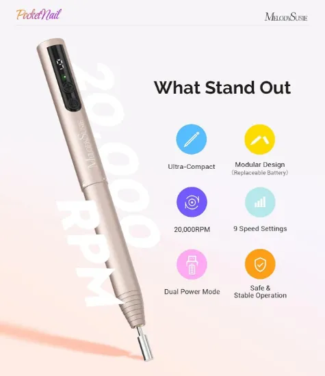 MelodySusie PocketNail PC100GR | مبرد أظافر لاسلكي بنفسجي